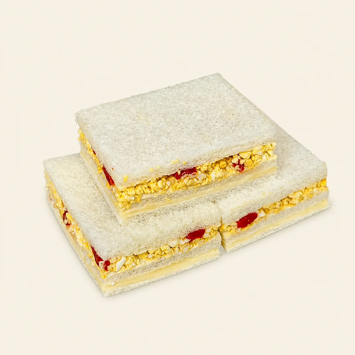 Sándwich de queso, huevo y morrón